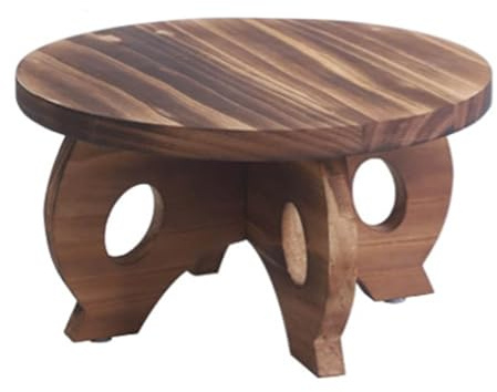 Petit tabouret rond en bois pour plantes d'intérieur, support décoratif pour petit bureau (café)