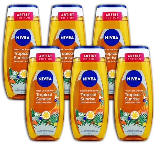 NIVEA Fresh Care Shower Gel Tropical Sunrise 6 x 250 ml Pack of 6