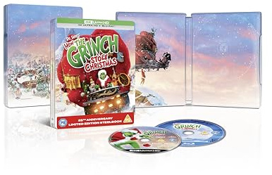 Dr Seuss' How the Grinch Stole Christmas - 25th Anniversary Edition [4K Ultra HD & Blu-Ray] Limited Edition Steelbook