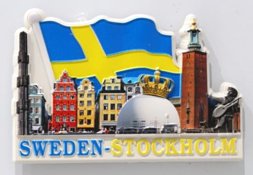 3D Resin Colourful Fridge Magnets Kitchen Decor (Sweden)