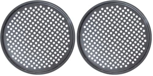 KitchenCraft - Teglia Crisper con Fori, Rotonda (Confezione da 2)