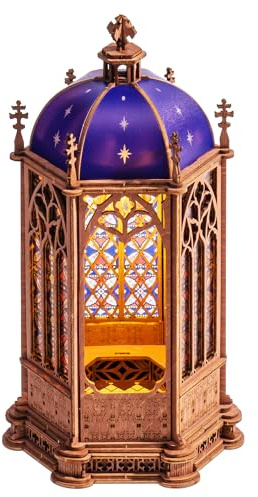 Rolife Puzzle 3D en Bois Cathédrale à Dôme Étoilé Maquette en Bois à Construire Kit de Construction pour Adultes Book Nook Kit Décoration Intérieure Cadeau Créatif
