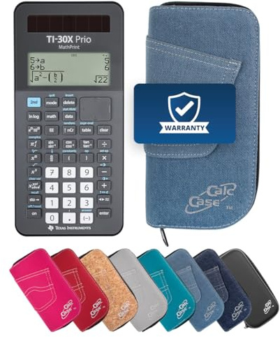 Texas Instruments TI-30X Prio MathPrint Taschenrechner – wissenschaftlicher Schulrechner Sek I & II, Abitur 2030 IQB-konform (WTR), inkl. Schutztasche (Hellblau)