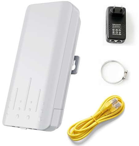 Outdoor WiFi Extender, 2.4GHz Outdoor Wireless Access Point with PoE | IP65 Waterproof External WiFi Extender with 300Mbps Speed, AP Mode, PoE Power, Extends Signal to Garden, Pool, Garage & Farm