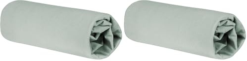 roba Spannbettlaken Lil Planet 40 x 90 – 45 x 90 - Baby Bettlaken für Stubenwagen und Wiegen - Bio Baumwolle - GOTS und Oeko-Tex Standard 100 - Frosty Green (Packung mit 2)