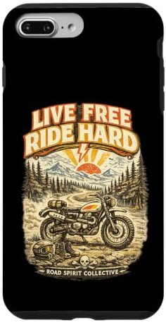 Live Free Ride Hard Vintage Adventure Motorcycle Case for iPhone 7 Plus/8 Plus