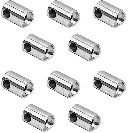 PRIOstahl Querstabhalter Stabhalter mit Durchgangsbohrung Traversenhalter - 10 Stück für Rundstab 10 mm Anschluss: 42,4 mm für Querstäbe Relinggeländer Geländerbau Rostfrei aus Edelstahl V2A