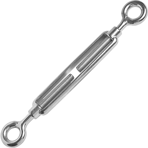 HEAVYTOOL Spannschloss 8mm (2 Stück) mit offener Form A Auge/Auge Edelstahl V4A AISI 316 Spanner Zugspanner Spannglied Spannelement Turnbuckle