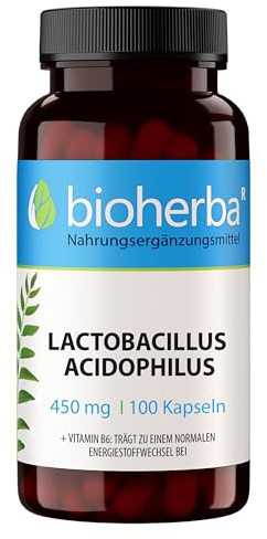 Probiotika mit Lactobacillus Acidophilus & Vitamin B6 – 100 Kapseln à 450 mg von BIOHERBA PZN 17191719