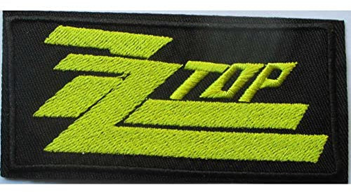 hotrodspirit - Aufnäher zum Aufbügeln, zztop ZZ Top, Schwarz und Gelb, 10,5 x 5 cm, Logo Gruppe Rockabilly
