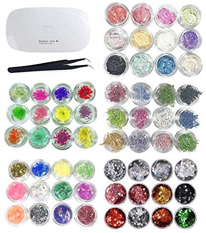 INNICON Schmuckherstellung Pack Epoxidharz Glitter Pailletten Lampe Pinzette Für DIY Halsketten Armbänder Charms Anhänger DIY Kunsthandwerk und Dekoration Herstellung Dekoration Sets