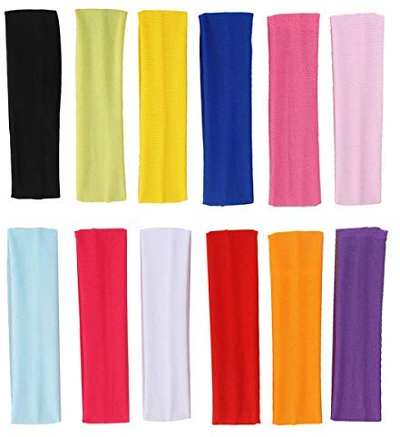 Bandeaux De Coton De Yoga,Bandeau Elastique Extensibles Bandeau de Sport pour Femmes Filles Sports,Yoga,Pilates,Cyclisme 12 Couleurs