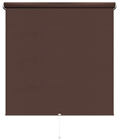 Rollo Springrollo Mittelzugrollo 14 Farben Breite 62 bis 202 cm Länge 180 cm Bedienung Mittelzug Stoff Blickdicht lichtdurchlässig Fenster Sonnenschutz Blendschutz (202 x 180 cm/Cappuccino, Braun)