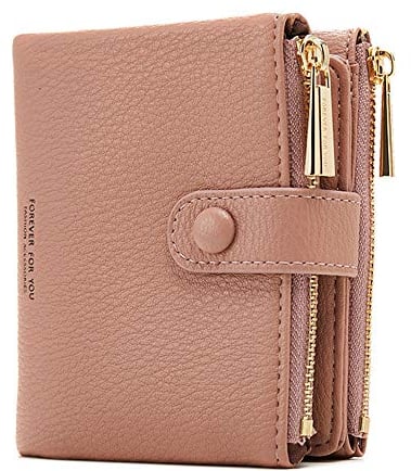 Damen Geldbeutel,PU Leder Portemonnaie Kleine Brieftasche Geldbörse Für Frauen (Pink)