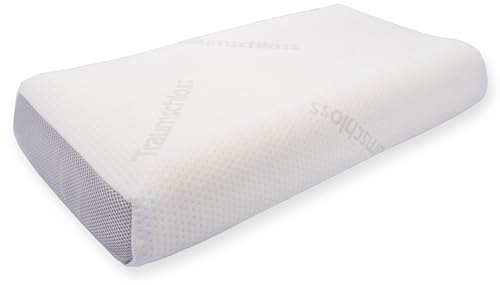 Traumschloss Comfort Nackenstützkissen - höhenverstellbaren, druckentlastendes Kissen mit Viscoschaumkern (RG50) und atmungsaktivem nachhaltigem Doppeltuchbezug - 30x60cm, 10cm