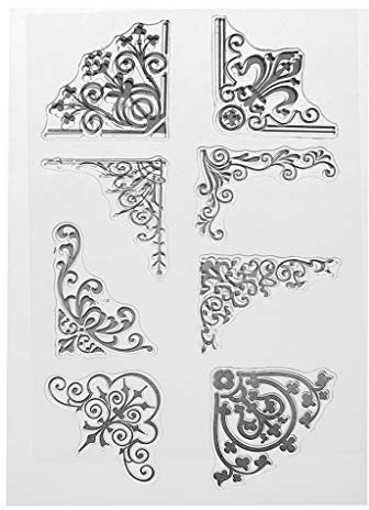 WuLi77 Eck-Silikon-Stempel für Karten-Herstellung Schablonen DIY Prägung Foto Album Basteln Kunst Handarbeit Geschenk Scrapbooking