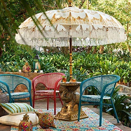 La Vida en Led Sombrilla Balinesa Parasol 3 metros diámetro Paradise Luhur