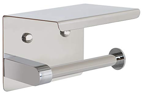 Toilettenpapierhalter Ohne Bohren mit Ablage Klopapierhalter mit Bohren Edelstahl Papierhalter Selbstklebend Wandmontage für Toilette WC