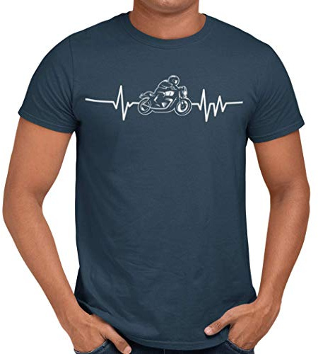Getting Shirty Motorbike Heartbeat (Bike, Biker) Motorbike T-Shirt for Men and Women