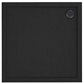 Sellon 24® Piatto doccia nero pietra quadrato quadrato quadrato piatto doccia piatto piatto piatto doccia effetto pietra nera (80 x 80 x 4,5)