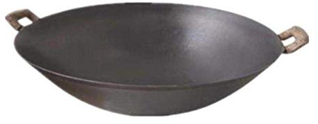 Old Style Haushalt Gasherd binaural Eisen Wok für Bratpfanne Antihaft Wok Gusseisen Größe ohne Beschichtung 60cm