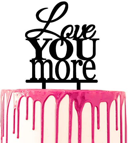 CARISPIBET Love you More wedding cake topper marriage anniversary cake decorative acrylic silhouette pary prop