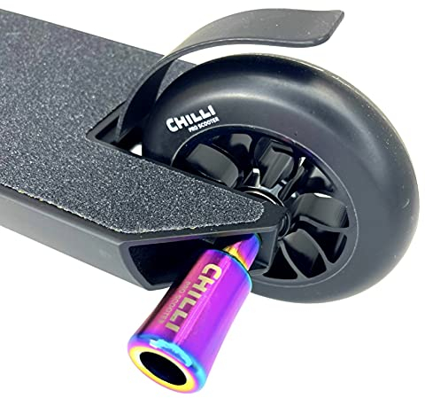 Chilli Barrel Stunt-Scooter Pegs Tret Roller Grind Stangen mit Achsen + Fantic26 Sticker (Rainbow Neochrome)