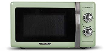 SCHNEIDER SMW20VGA, Micro ondes Vintage, Monofonction, 700 watts, 20 litres, Contrôle mécanique, Fonction décongélation, Plateau tournant (24.5cm), Vert amande
