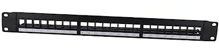 19-zoll Netzwerk Patchpanel für 24 Module, Metall, Schwarz