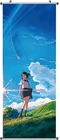 CosplayStudio Rollbild für Your Name Fans | Kakemono aus Stoff | Poster 100x40cm | Motiv: Mitsuha Miyamizu