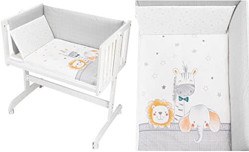 mibebestore Minicuna Madera Colecho Completa con Vestiduras y colchón