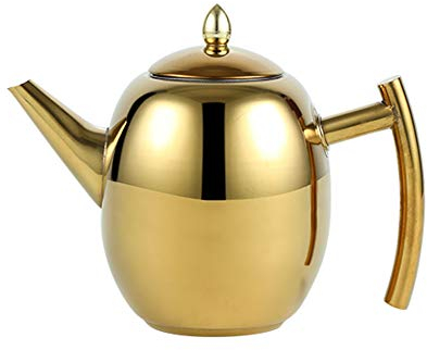 OnePine 1.5L/51 oz Théière en acier inoxydable Cafetière avec infuseur amovible, Théière Bouilloire en Acier Inoxydable Tea Pot Cafetière Filtre Convient pour cuisinière à gaz, cuisinière à induction