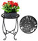 BNGGOGO 15'' Tall Metal Plant Stand, 10-inch Round, Decorative Black Flower Pot Stand, Rustproof, Indoor/Outdoor, 1 Pcs