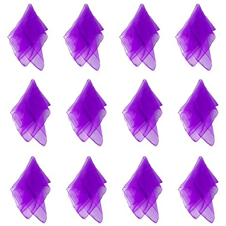 Larcele 12 Pcs Square Dance Jonglieren Schals für Kinder Mädchen Party Aktivitäten Zubehör Dekoration WDSJ-02 (Dunkelviolett)