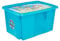 keeeper Paw Patrol Aufbewahrungsbox mit Deckel, Dreh- und stapelbar, Für Kinder, 45 l, Karolina, Fresh Blue Transparent