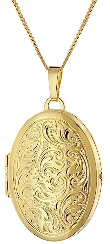 trendor Damen-Kette mit Medaillon 925 Silber vergoldet 15548 | zauberhafter Schmuck, Halsschmuck für Frauen, tolle Geschenkidee,