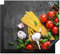KitchenYeah© Herdabdeckplatte Einteilig Abdeckplatten Cerankochfeld Abdeckung Ceranfeld Herdplattenabdeckung Induktionsmatte Nudeln - Kräuter - Tomaten - Gewürze - Rustikal - 60x52 cm
