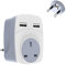 Pipestation - UK to European Plug Adapter - 1 Pack - Travel Plugs UK to EU & 2 USB A Ports - Universal Adapter Plug UK to Europe Type C, E, F - EU Travel Adapter & Short Circuit Protection