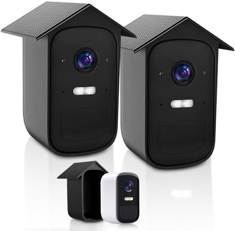 Silikone Schutzhülle Kompatibel mit eufyCam 2C/2C Pro, 2 Stück Schwarz Silikon-schutzhülle Wasserdicht UV-Schutz Schutzhülle aus Silikon Wetterfeste (Kamera Nicht enthalten)