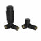NRG Black Corner Thermostatic Valve Bathroom Towel Rail Radiator Valves with Free Lockshield Valve
