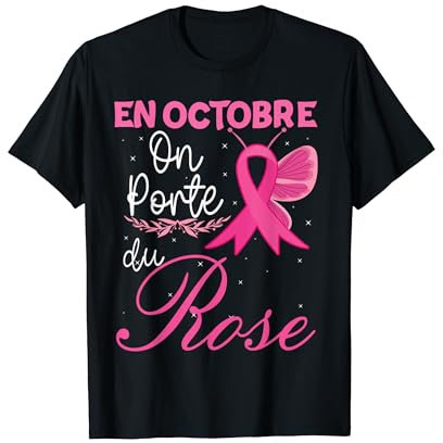 Octobre Rose 2024 Ruban Rose Sensibilisation Cancer Du Sein T-Shirt