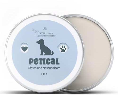 Petical Pfoten und Nasenbalsam für Hunde I natürlich, pflegendes Balsam für gesunde Pfoten & Nase, Pfotenpflege Hundepfoten-Balsam Pfotenbalsam Paw Cleaner Salbe Creme