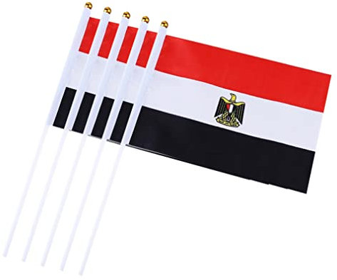 OnIUeZky 10pcs Small Egypt Flags à la Main agitant Les Drapeaux égypt