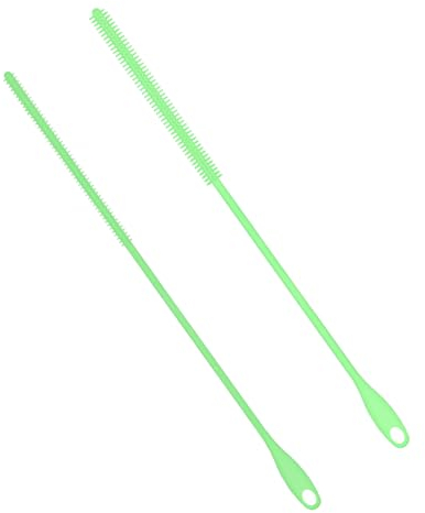 2pz Spazzola per Cannuccia in Silicone, 6mm+8mm Extra Lunghe Spazzola per Pulizia Cannuccia Spazzola di Paglia Spazzola per Fessure Pieghevole per Vetro Cannuccia di Metallo (Verde)
