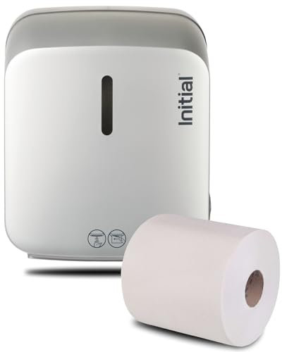 Blanc HYGIENIC Set: Signature Papierrollenspender Shortcut Sensor, berührungslos, weiß o. Silber +2Premium Handtuchrollen, Rentokil INITIAL Farbe Silber