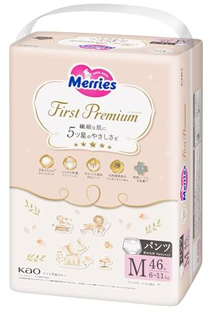 Merries First Premium - Pañales PM (6-11 kg, 46 unidades)
