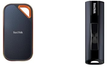 SanDisk Extreme PRO Portable SSD Externe SSD 4 TB & Extreme PRO USB 3.2 Solid State Flash-Laufwerk 128 GB