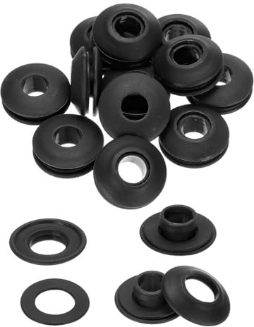 QUARKZMAN 20 Pièces Œillets en Plastique pour Bâches, Œillets en Plastique Inoxydables pour Bâches de Camion, Rideaux Textiles, Tentes, Bâches de Piscine, Auvents, Banderoles, Noir
