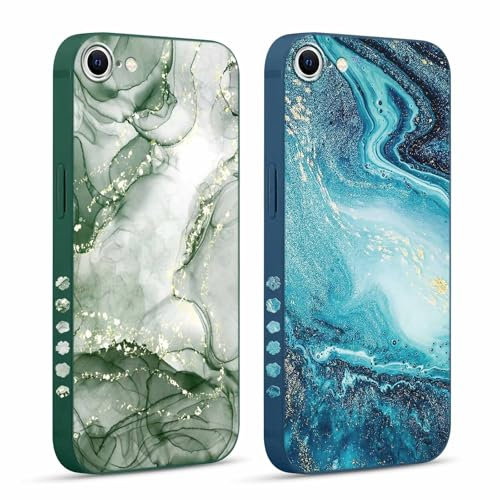 Pnakqil 2 stück Handyhülle für Apple iPhone 8/7/SE 2020/SE 2022 4,7, Marmor Funny Hülle Süßes Bemaltes Muster Hülle lustiges Aesthetic Design Schutzhülle Slim Stoßfest Kratzfest Case,20