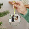 Our First Christmas Married Ornament 2024, personalisierbare Kristall-Foto-Ornamente, Weihnachtsschmuck, personalisierbar, Geschenk für frisch Vermählte, Mr & Mrs, personalisierte Ornamente für den
